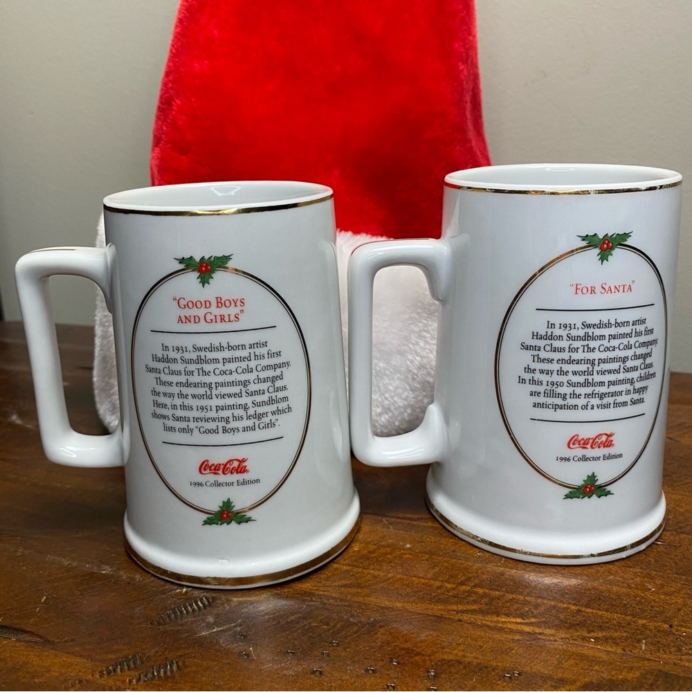 Coca-Cola Santa Mug Set of 2, Vintage - Picture 4 of 10